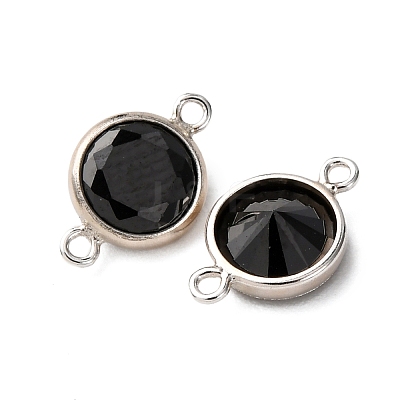 925 Streling Silver Pave Cubic Zirconia Birthstone Connector Charms STER-NH0001-80P-03-1