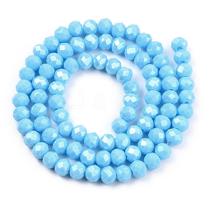 Electroplate Glass Beads Strands X1-EGLA-A034-P6mm-A06-1