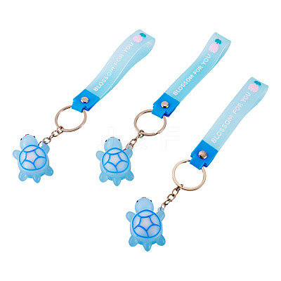 3Pcs PVC Tortoise Pendant Keychains KEYC-TADJ0001-02B-1