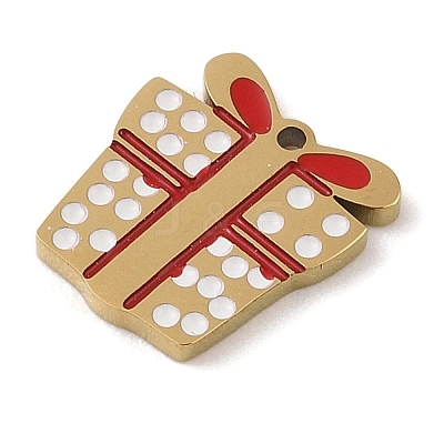 Christmas Theme Ion Plating(IP) 304 Stainless Steel Enamel Charms STAS-Z083-08G-05-1