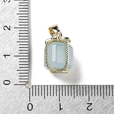 Natural Aquamarine Gift Box Charms X-G-P523-01G-03-1