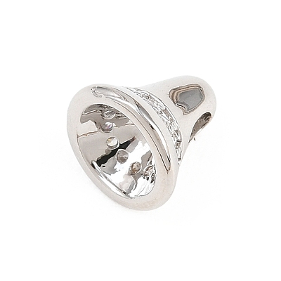 Brass Micro Pave Clear Cubic Zirconia Charms KK-H268-11P-1