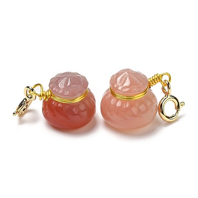 Natural Agate Money Bag Pendant Decoration G-K341-17G-1