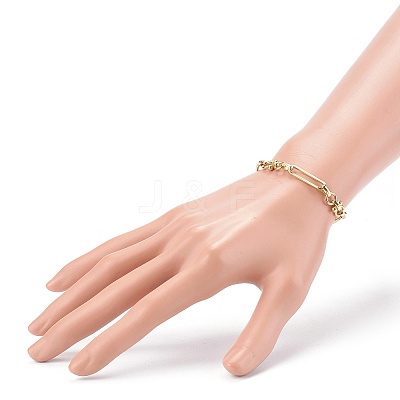 Brass Link Chain Bracelets X-BJEW-JB06016-1