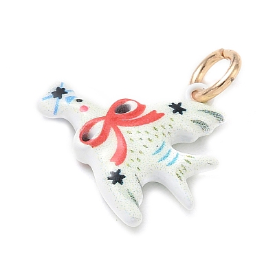 Brass with Enamel Pendants KK-CBAF749-03D-1