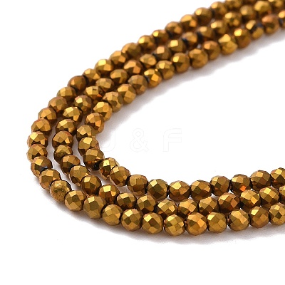 Electroplate Glass Beads Strands GLAA-H021-01A-FP04-1