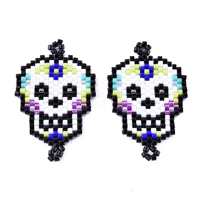 Handmade Seed Beads Links Connectors SEED-I012-48C-1
