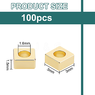 100Pcs Brass Spacer Beads KK-BC0012-54B-1