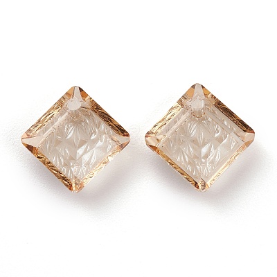 Embossed Glass Rhinestone Pendants GLAA-J101-03A-001GS-1
