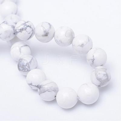 Round Natural Howlite Bead Strands G-R345-8mm-18-1