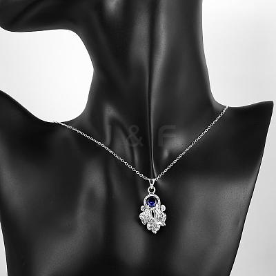 Silver Plated Brass Fish Pendant Necklaces for Women NJEW-BB01659-A-1
