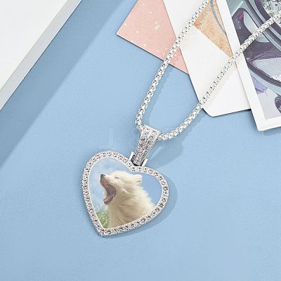 Alloy Rhinestone Pendant Necklaces NJEW-WH0008-01S-1