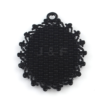 Electrophoresis Alloy Oval Pendant Cabochon Settings X-PALLOY-Q304-49-NR-1