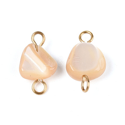 Natural Shell Nuggets Connector Charms STAS-D378-22G-1