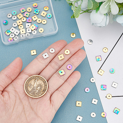 60Pcs 6 Style Ion Plating(IP) 304 Stainless Steel Spacer Beads STAS-DC0004-97-1