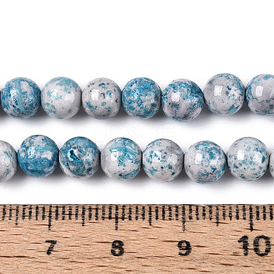 Dyed Synthetic Fossil Beads Strands G-T139-6mm-66G-1