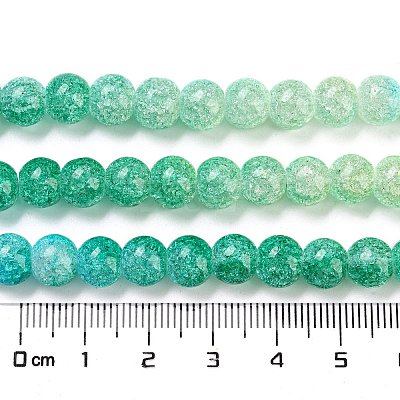 Spray Painted Crackle Glass Beads Strands DGLA-C002-8mm-10-1