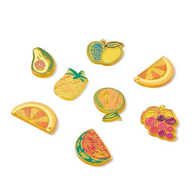 28Pcs 7 Style Translucent Acrylic Pendants TACR-FW0001-08-1