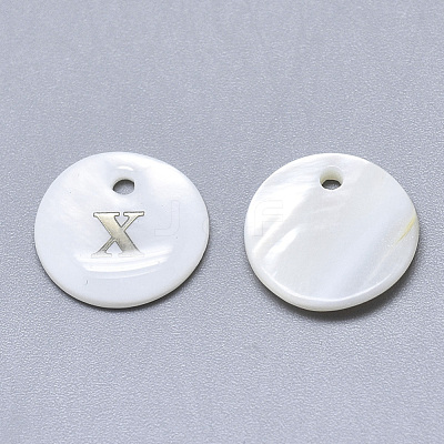 Natural White Shell Mother of Pearl Shell Charms SSHEL-N036-053X-1