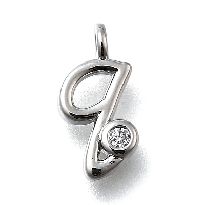 Brass Micro Pave Cubic Zirconia Pendants KK-B132-12P-Q-1