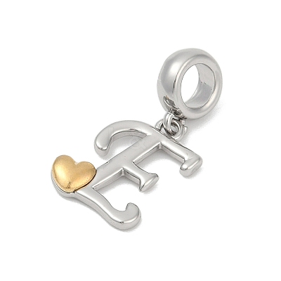 Brass European Dangle Charms KK-Z097-01E-GP-1