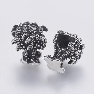 304 Stainless Steel European Beads STAS-F195-006AS-1
