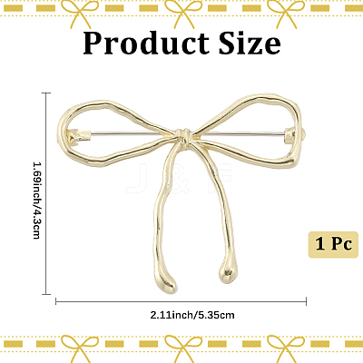 Bowknot Alloy Brooches for Women JEWB-WH20003-09LG-1