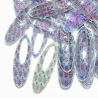 Ion Plating(IP) 304 Stainless Steel Filigree Big Pendants STAS-S108-82-1