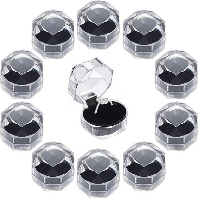Transparent Plastic Ring Boxes LS-OBOX-CA0001-001A-1