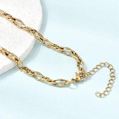 5MM 304 Stainless Steel Twisted Oval Link Chain Necklaces for Man and Women SA-CBAB767-18B-G-1