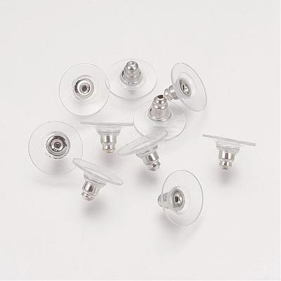 Brass Bullet Clutch Bullet Clutch Earring Backs with Pad KK-E446-14P-1