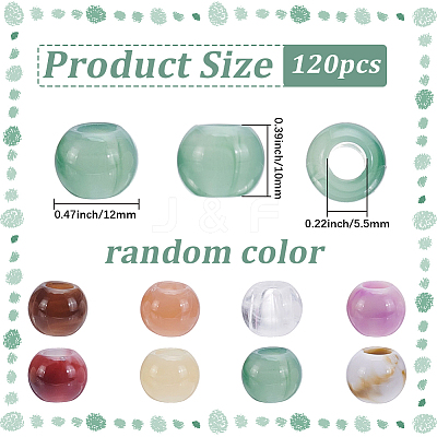 120Pcs Acrylic European Beads OACR-SP0002-27-1
