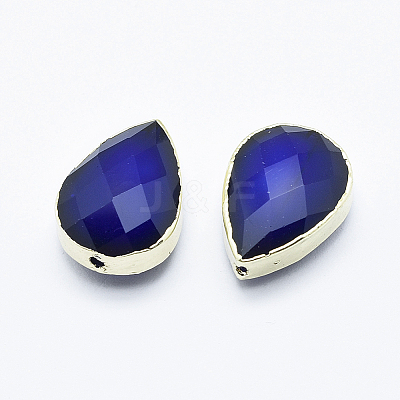 Faceted Glass Beads GLAA-F071-18x13mm-G-1
