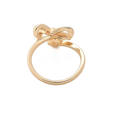 Bowknot Brass Micro Pave Cubic Zirconia Cuff Ring Setting LS-KK-A244-01C-G-1