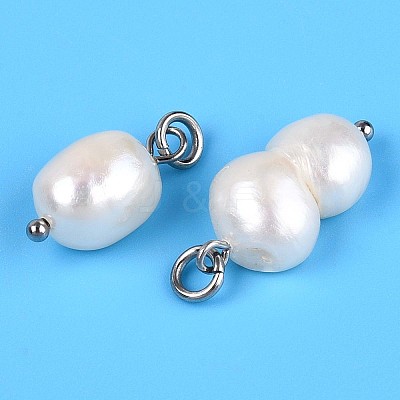 Natural Baroque Keshi Pearl Cultured Freshwater Pearl Pendants PEAR-Q013-01C-1