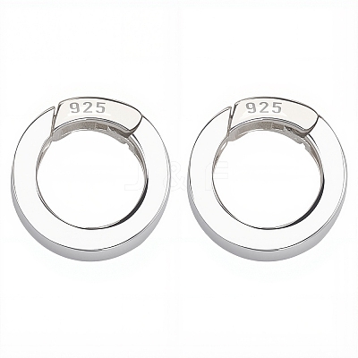 2Pcs 925 Sterling Silver Spring Gate Rings STER-SC0001-36A-1
