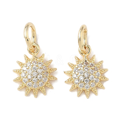 Brass Micro Pave Cubic Zirconia Pendants KK-D386-16G-02-1