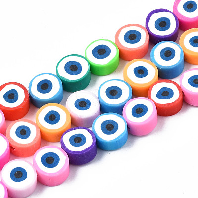 Handmade Polymer Clay Bead Strands CLAY-N006-74-1