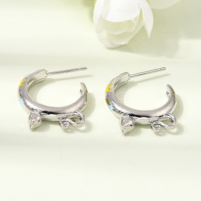 Brass Enamel Stud Earrings KK-CBA8324-23P-04-1