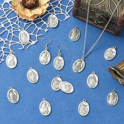 60Pcs 6 Styles Religion Tibetan Style Alloy Pendants FIND-CJ0005-79-1