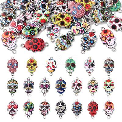 40Pcs 20 Styles Cinco de Mayo Alloy Enamel Connector Charms ENAM-CJ0004-87-1