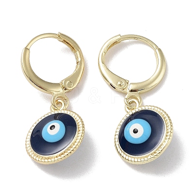 Golden Brass Dangle Leverback Earrings EJEW-L269-007G-04-1