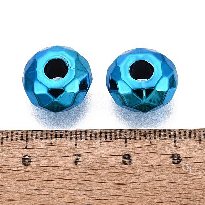 UV Plating Iridescent Transparent Acrylic European Beads OACR-E033-22-03-1
