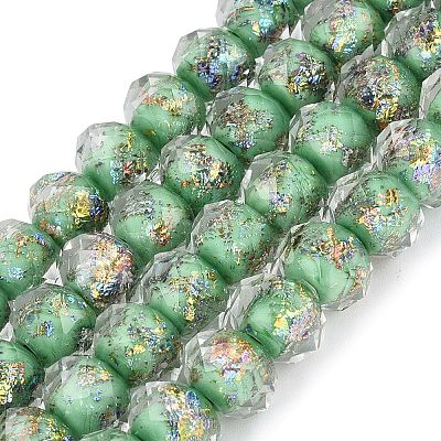 Handmade Foil Glass Beads FOIL-Q001-02C-1