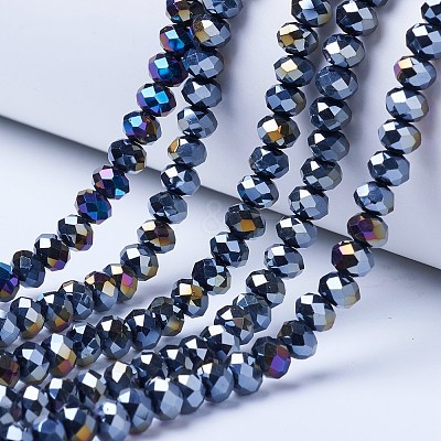 Electroplate Glass Beads Strands EGLA-A044-P6mm-B18-1