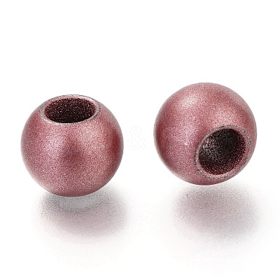 Matte Spray Painted Acrylic European Beads ACRP-Q017-03A-02-1