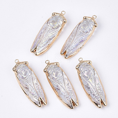 Electroplate Glass Big Pendants G-S344-49-1