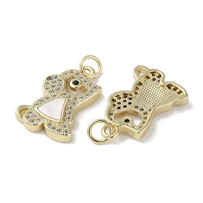 Brass Micro Pave Cubic Zirconia Pendants KK-G485-31A-G-1