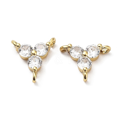 Brass Clear Cubic Zirconia Chandelier Components Links ZIRC-Q204-06G-1