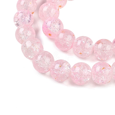 Baking Paint Crackle Glass Bead Strands DGLA-R053-03E-A-1
